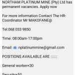 Northam Zondereinde Platinum Mine
